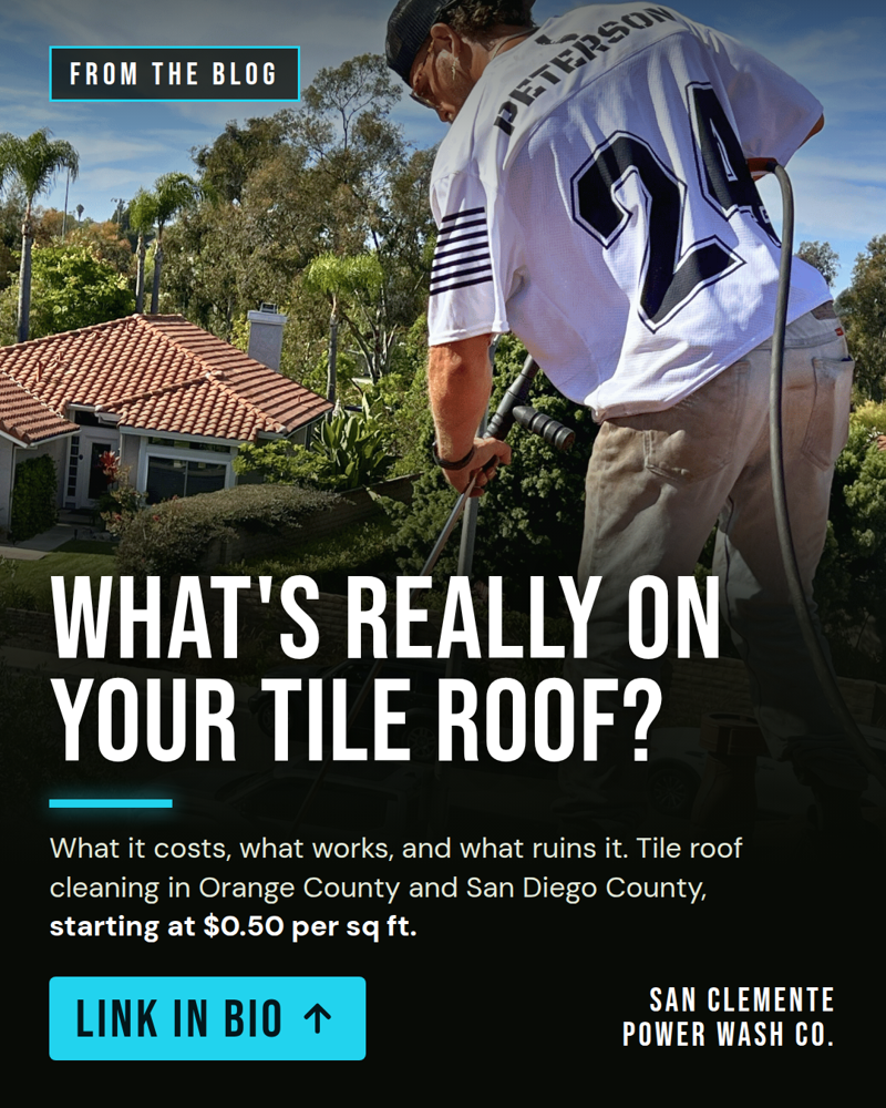 San Clemente Power Wash Co. — What's really on your tile roof? Link in bio